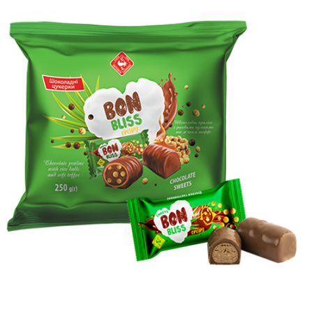 Цукерки глазуровані "BON BLISS" хрусткий, 250г